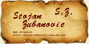 Stojan Zubanović vizit kartica